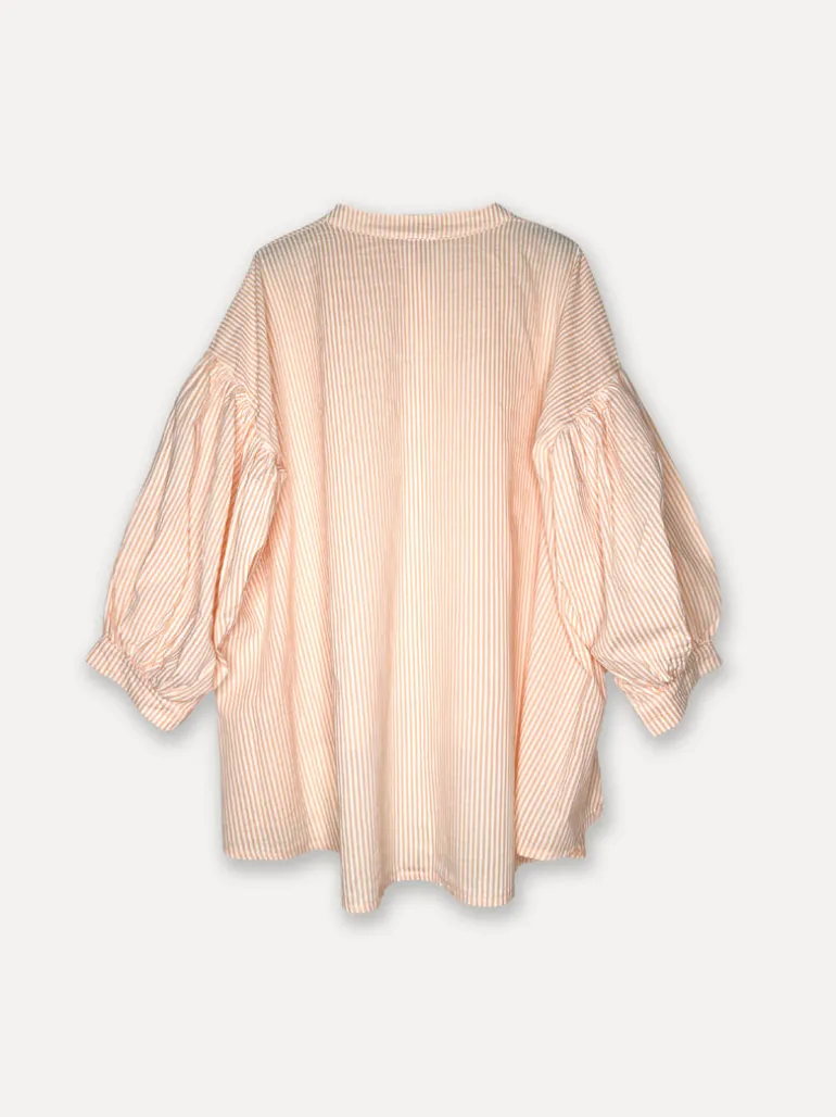 Alba Stripe Spring Summer Blouse, Peach