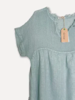 Astrid Attitude Linen Dress, Rainy Blue