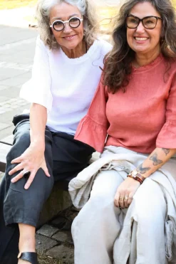 Attitude Around the Corner Linen Top, White