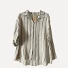 Attitude Striped Linen Shirt, Beige