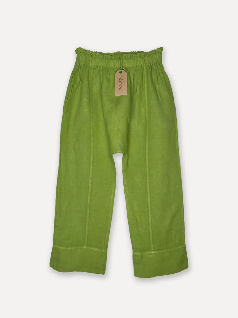 Attitude Sunrise Linen Pants, Olive Green