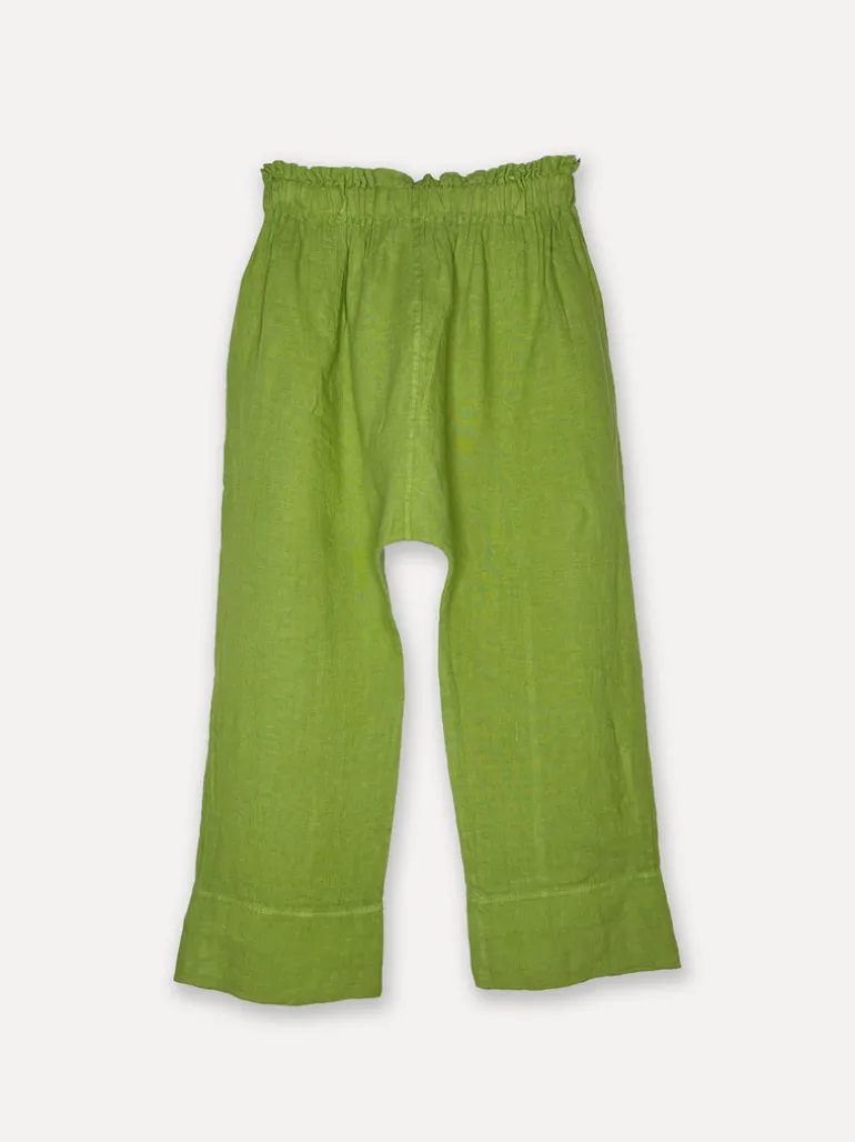 Attitude Sunrise Linen Pants, Olive Green
