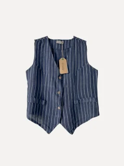Attitude Sunsurfer Linen Vest, Navy