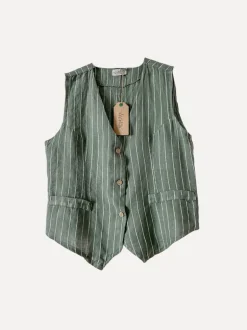 Attitude Sunsurfer Linen Vest, Army