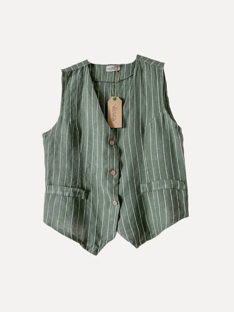Attitude Sunsurfer Linen Vest, Army