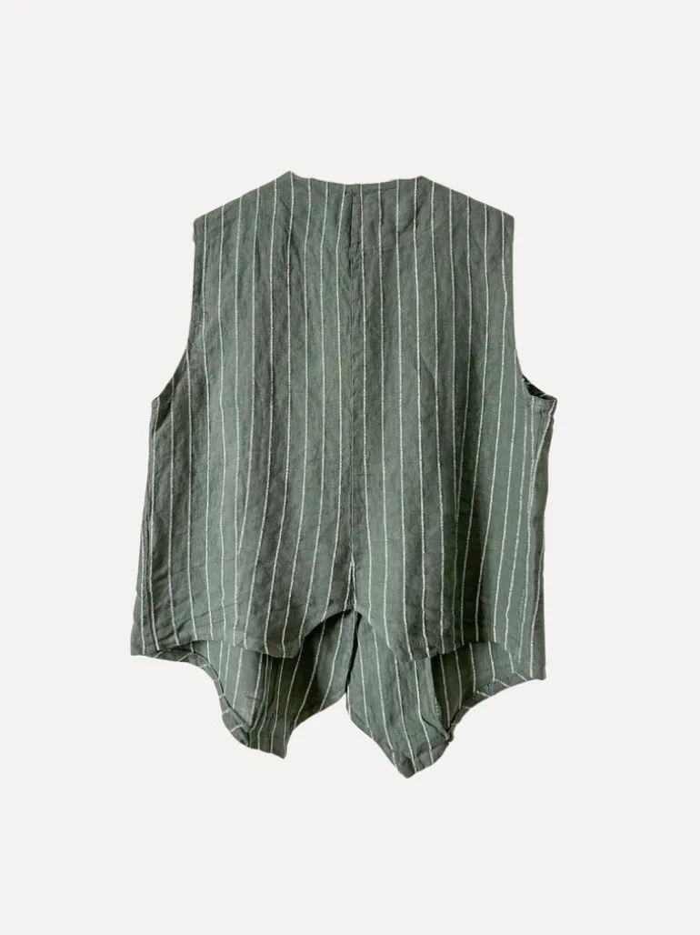 Attitude Sunsurfer Linen Vest, Army