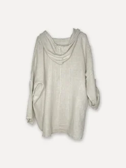 Attitude Surfer Linen Hoodie, Beige