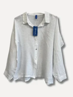 Back to Work Linen Shirt, White