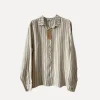 Boyfriend Attitude Stripe Linen Shirt, Beige