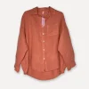 Boyfriend Girlfriend Allfriends Linen Shirt, Tomato
