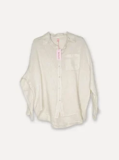 Boyfriend Girlfriend Allfriends Linen Shirt, Beige