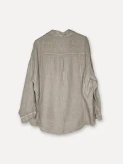 Boyfriend Girlfriend Allfriends Linen Shirt, Taupe