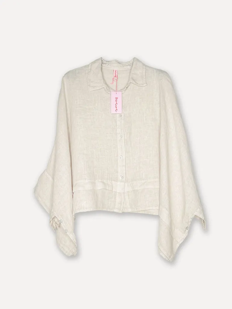 Butterfly Linen Shirt, Beige