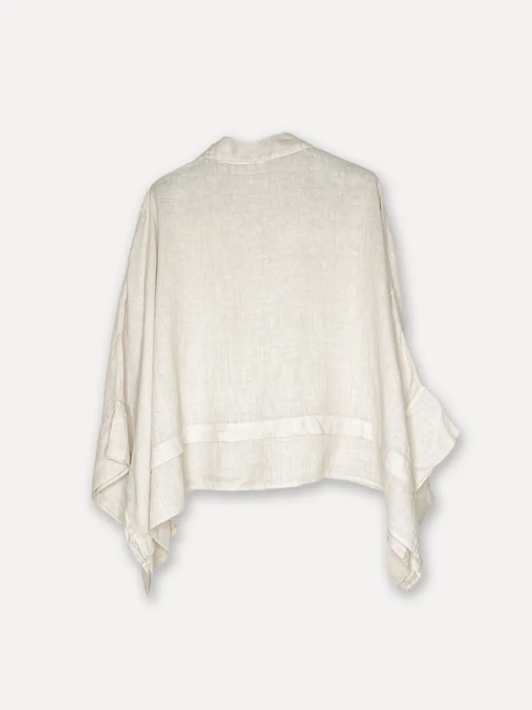 Butterfly Linen Shirt, Beige