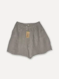 City attitude linen shorts, Taupe