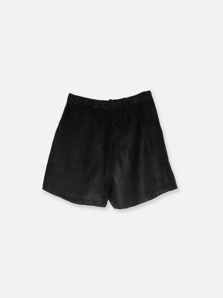 City Attitude Linen Shorts, Black
