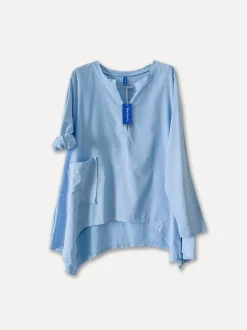 4948 - Cord Cotton Sweater, Sky Blue