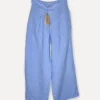 Dressed Up Attitude Linen Pants, Sea Blue