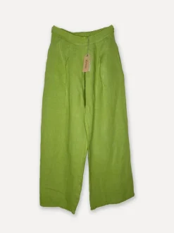 Dressed Up Attitude Linen Pants, Olive Green