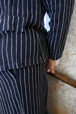 Dressed Up Attitude Stripe Pants, Navy