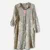 Dressed Up Bubbly Linen Shirtdress, Beige