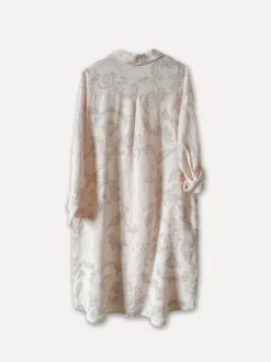 Dressed Up Bubbly Linen Shirtdress, Light Pink