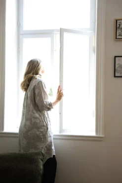 Dressed Up Bubbly Linen Shirtdress, Beige