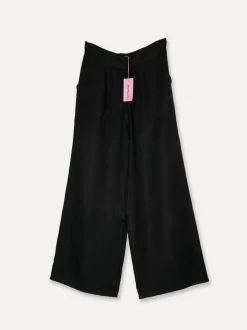 5315 Elegant Baggy Linen Pants, Black