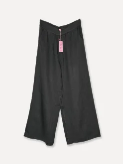 5315 Elegant Baggy Linen Pants, Dark Grey