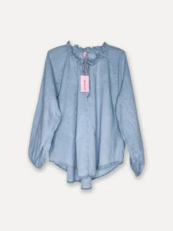 Faded Lace Shirt, Denim