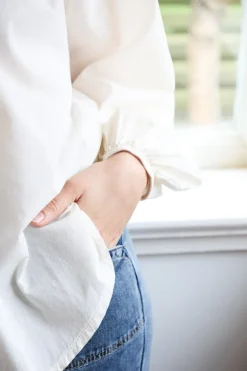 Faded Lace Shirt, Off White