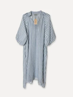Fame Attitude Striped Linen Dress, Navy