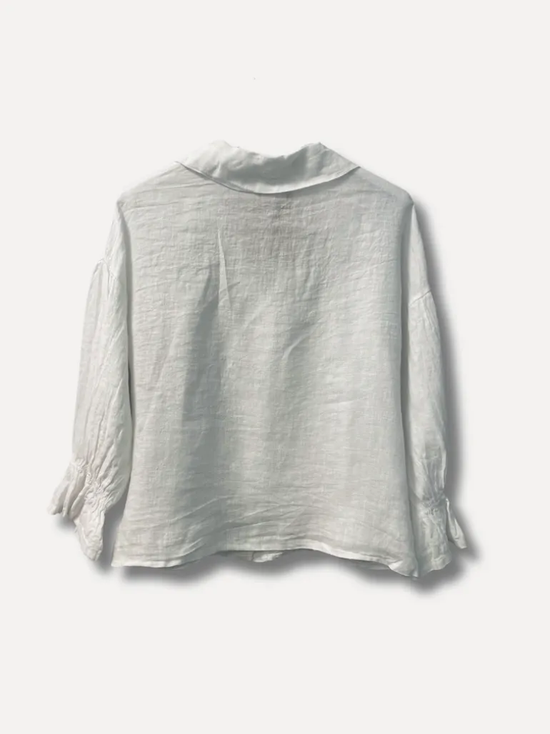 Fanny Linen Blouse, White