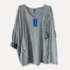 4938 - Flower Tassel College Tee, Grey