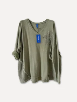 4938 - Flower Tassel College Tee, Army