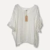 Forte dei Marmi Attitude Sassy Linen Top, White/Beige
