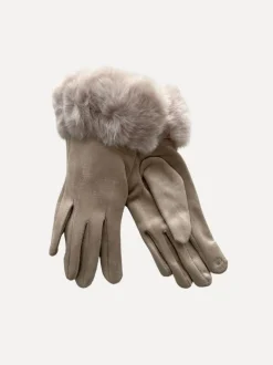 Furry Gloves, Beige