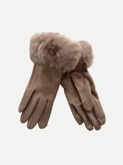 Furry Gloves, Brown