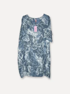 Garden Dream Linen Dress, Navy