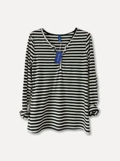 Grandpa stripe T, Black / White