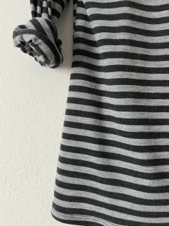 Grandpa stripe T, Grey / Black