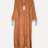 Happilicious Linen Dress, Sepia Brown