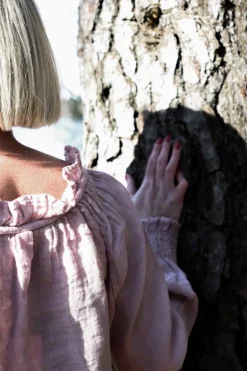 Jacky Linen Blouse, Baby Pink