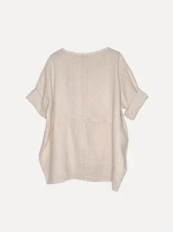 Lazy Attitude Day Linen Blouse, Sand