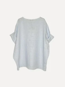 Lazy Attitude Day Linen Blouse, Sky Blue