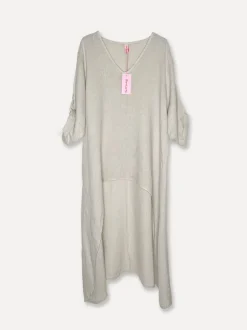 5017 Linen Dress, Beige