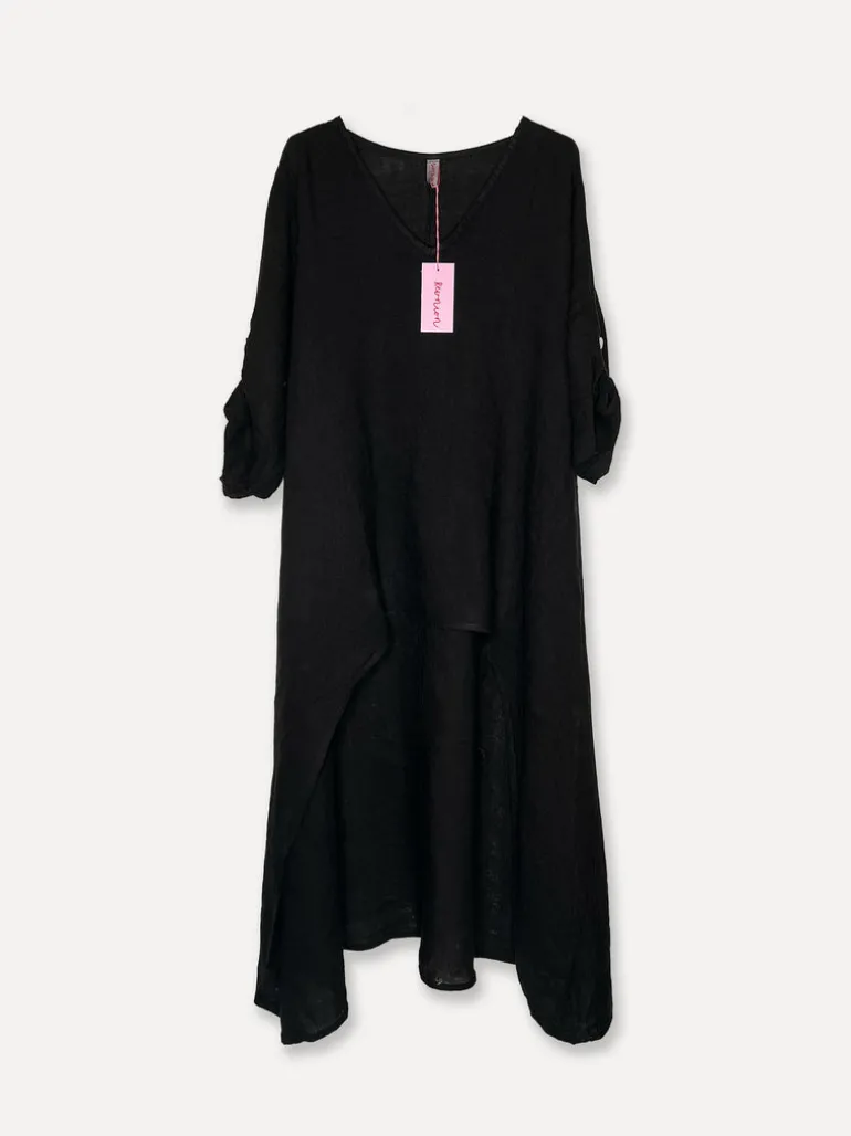 5017 Linen Dress, Black