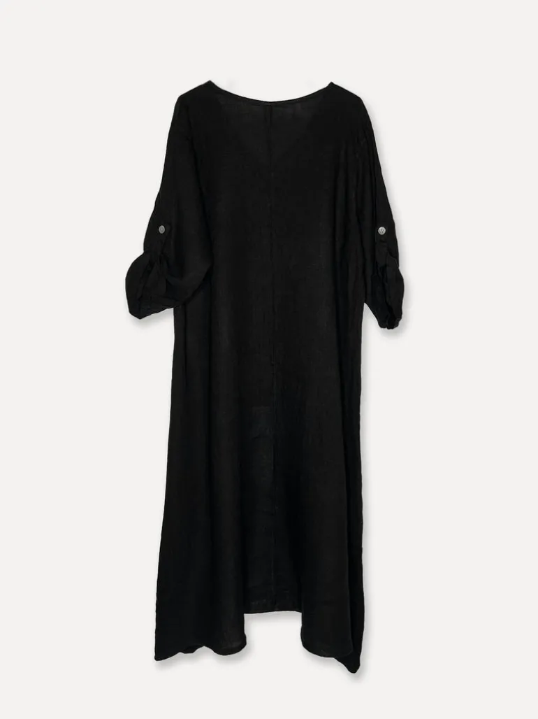 5017 Linen Dress, Black