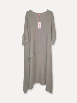 5017 Linen Dress, Taupe