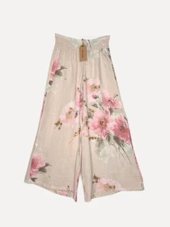 Linen Pants Flowery Attitude, Sand